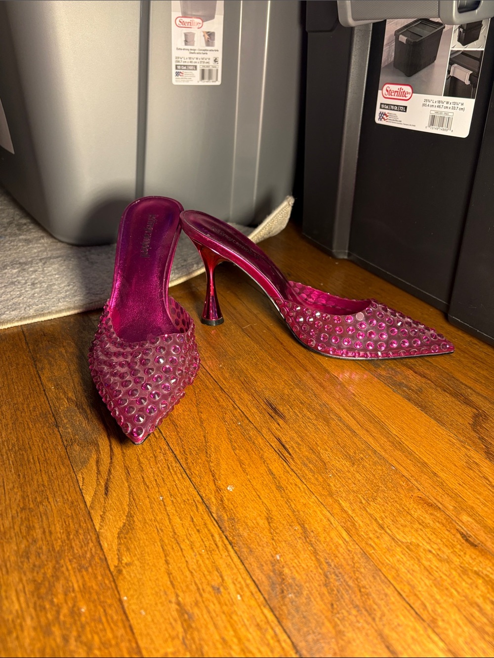 Jeffrey Campbell Fuchsia Studded Pointed-Toe Mules